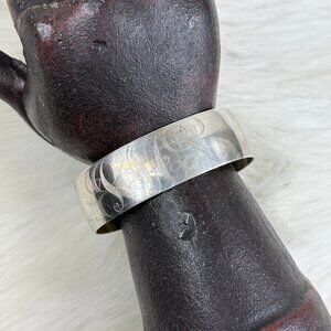 Monogrammed Silver Tone Cuff Bracelet